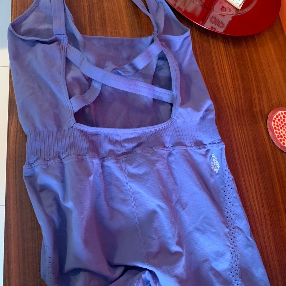 Free People movement Good Karma Onesie Jumpsuit. Dance/yoga/workout. blue/ lilac - Picture 2 of 6